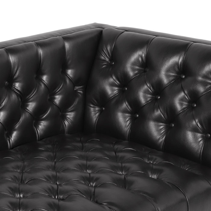 Orren Ellis Hovanes Tufted Faux Leather LeftArm Chaise Lounge